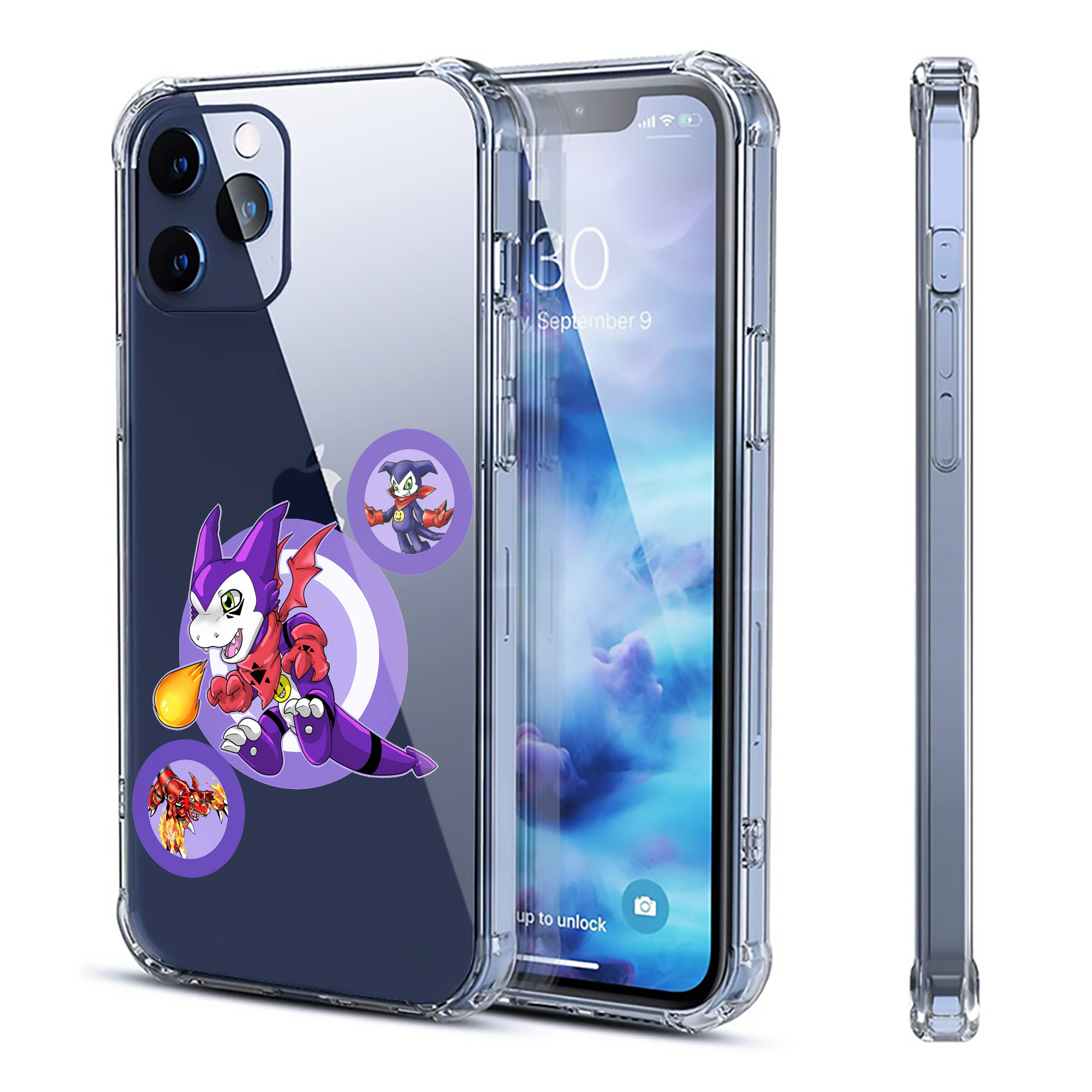 （画像用） Digimon デジタルモンスター/デジモン 【iPhone 12シリーズ対応】透明スマホケース（クリアソフトケース）